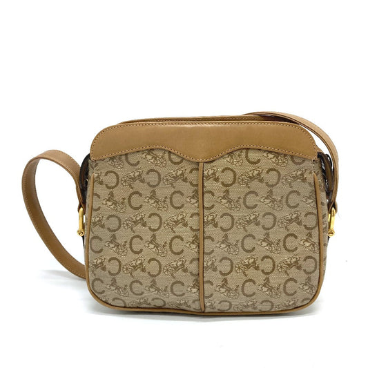 CELINE Shoulder Bag PVC / Leather beige C Macadam Women Used Authentic