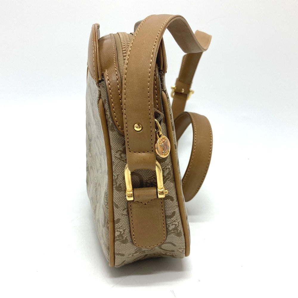 CELINE Shoulder Bag PVC / Leather beige C Macadam Women Used Authentic