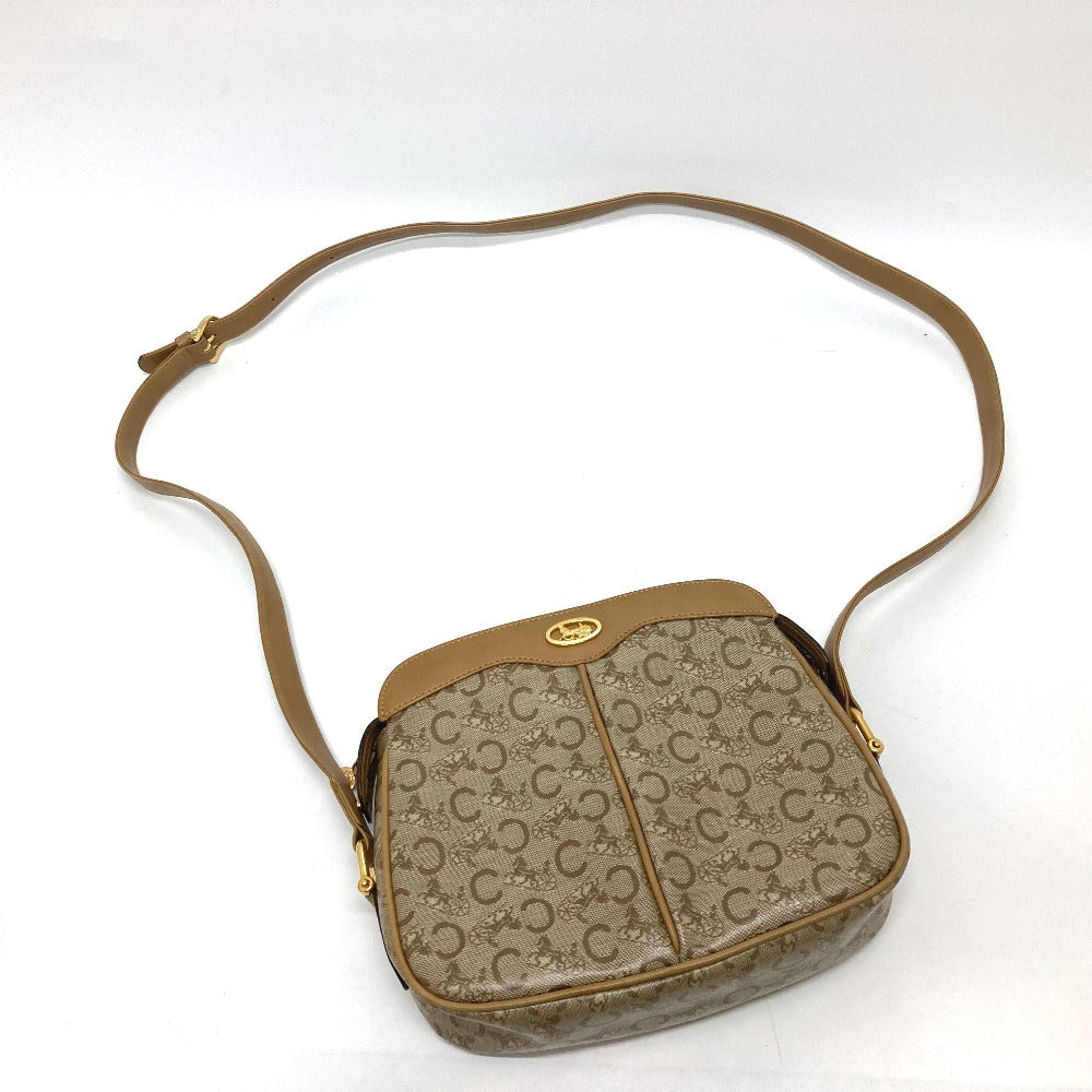 CELINE Shoulder Bag PVC / Leather beige C Macadam Women Used Authentic