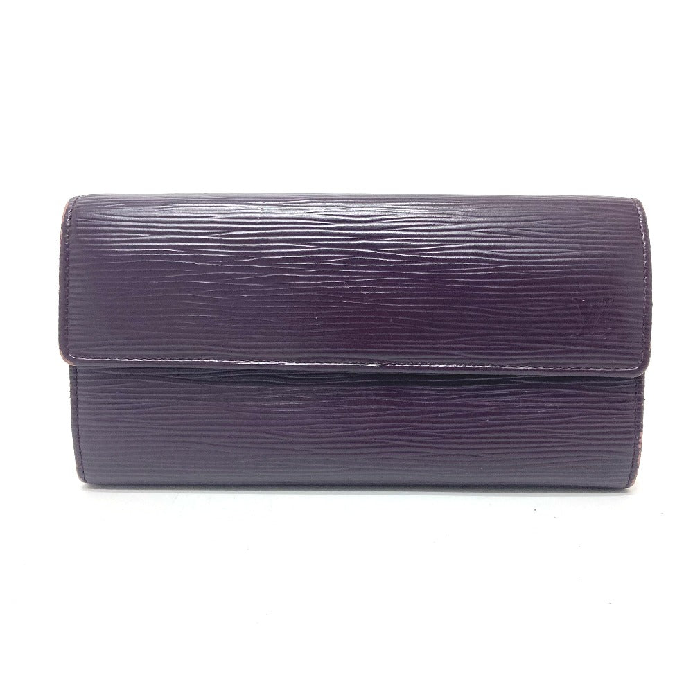 LOUIS VUITTON Long Wallet Purse M6374K Epi Leather purple Portefeuille Sarah Women Used Authentic