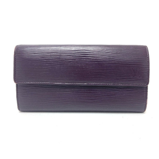 LOUIS VUITTON Long Wallet Purse M6374K Epi Leather purple Portefeuille Sarah Women Used Authentic