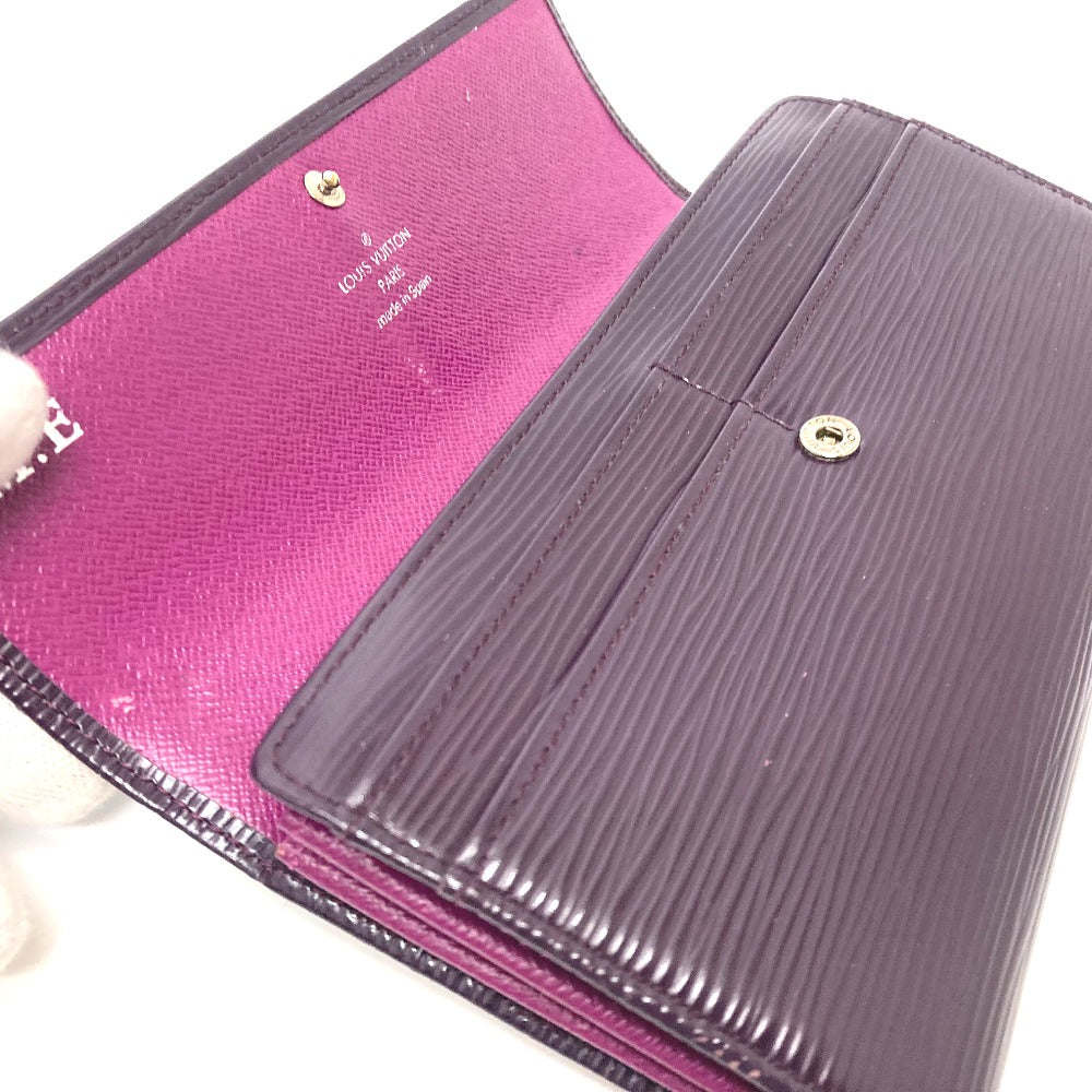 LOUIS VUITTON Long Wallet Purse M6374K Epi Leather purple Portefeuille Sarah Women Used Authentic