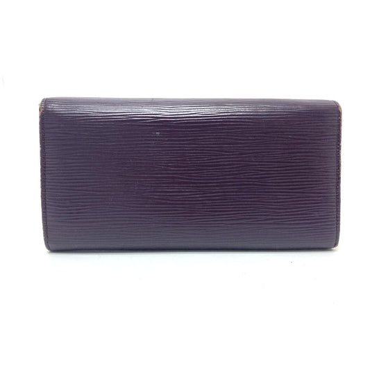 LOUIS VUITTON Long Wallet Purse M6374K Epi Leather purple Portefeuille Sarah Women Used Authentic
