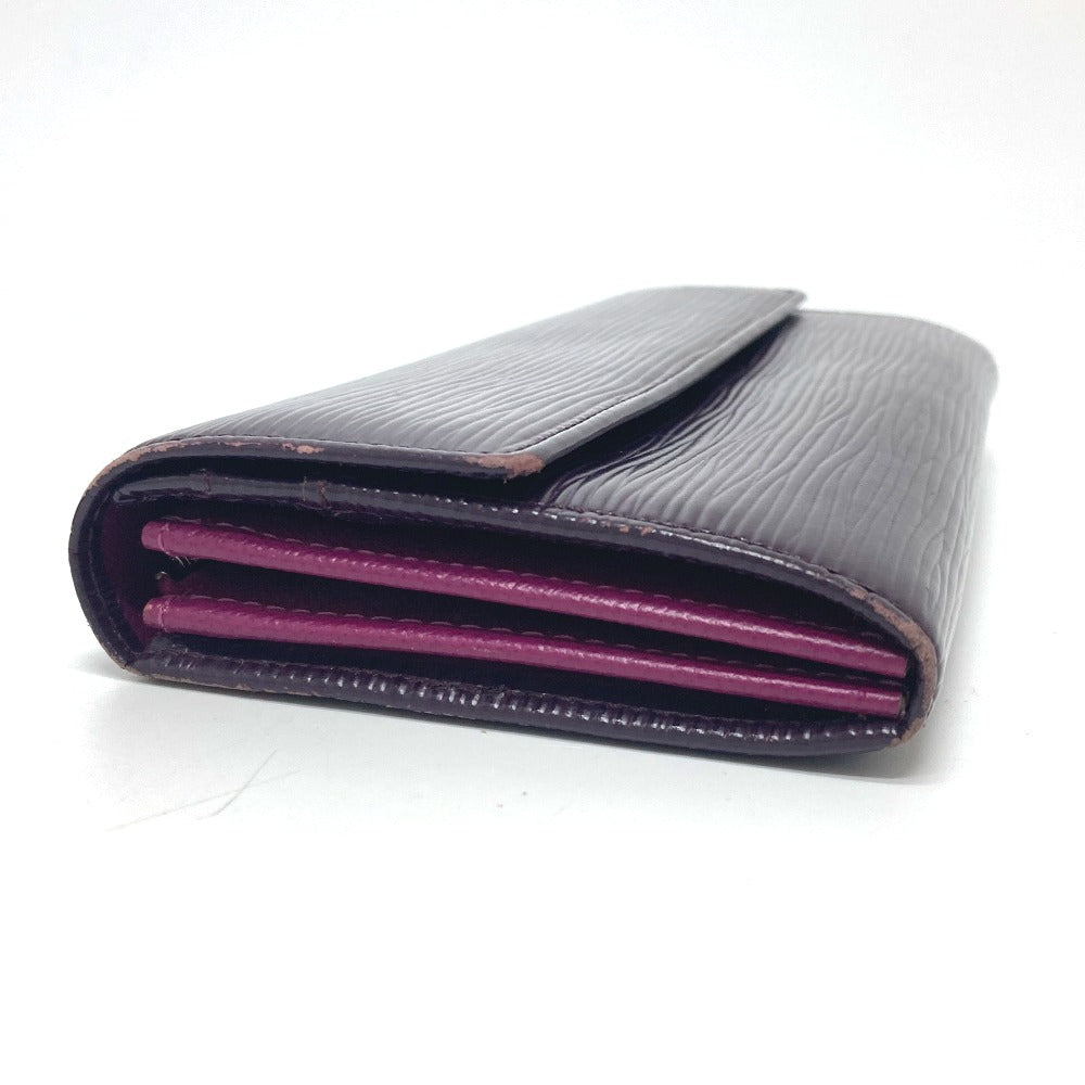 LOUIS VUITTON Long Wallet Purse M6374K Epi Leather purple Portefeuille Sarah Women Used Authentic