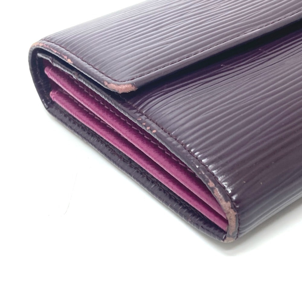 LOUIS VUITTON Long Wallet Purse M6374K Epi Leather purple Portefeuille Sarah Women Used Authentic