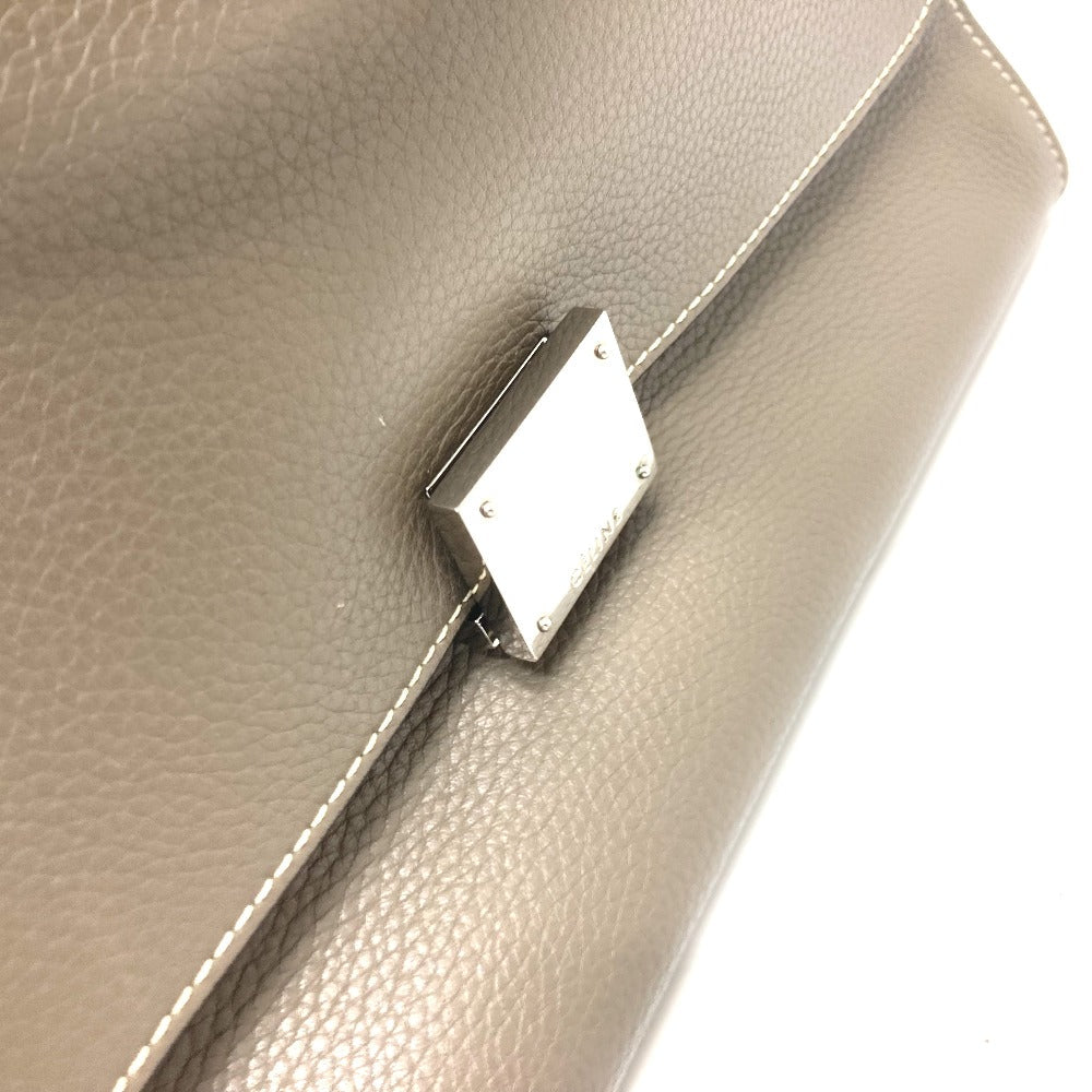 CELINE Handbag leather Brown Trapeze Women Used Authentic