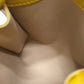 CELINE Shoulder Bag Leather / canvas Yellow / beige flour Women Used Authentic