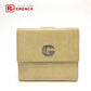 GUCCI Folded wallet leather beige GG Marmont logo Women Used Authentic