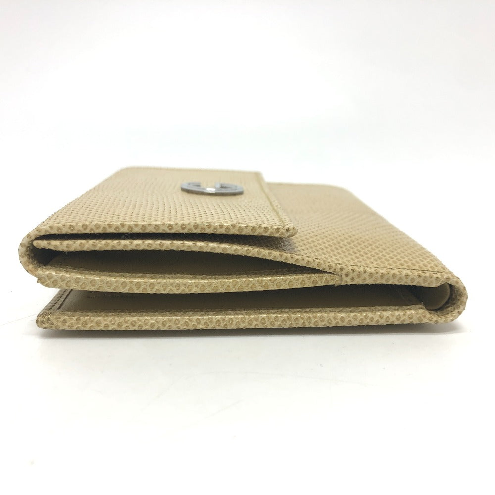 GUCCI Folded wallet leather beige GG Marmont logo Women Used Authentic