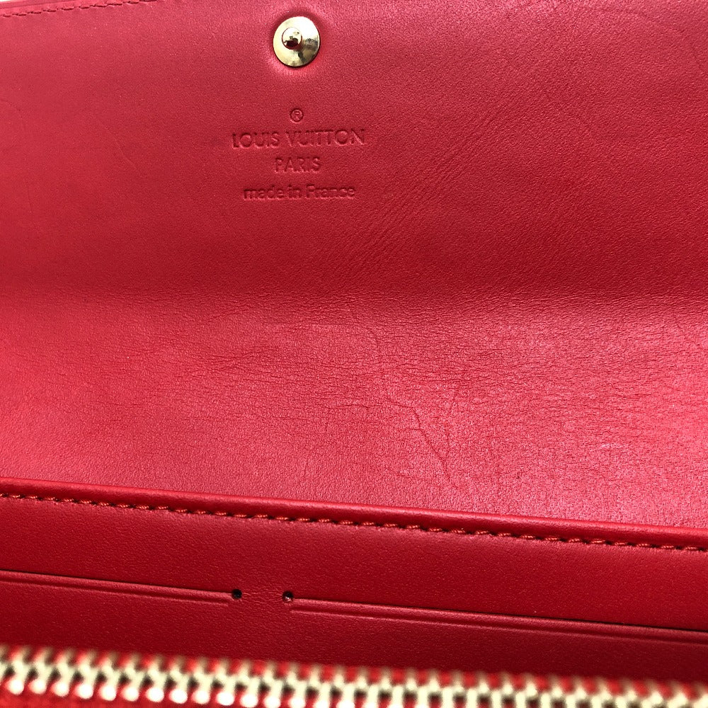 LOUIS VUITTON Long Wallet Purse M93634 Monogram Vernis Orange Portefeuille Sarah Women Used Authentic