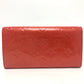 LOUIS VUITTON Long Wallet Purse M93634 Monogram Vernis Orange Portefeuille Sarah Women Used Authentic