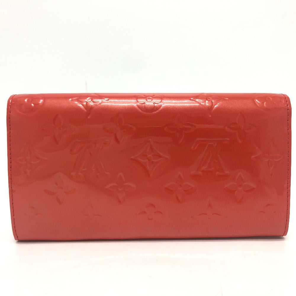 LOUIS VUITTON Long Wallet Purse M93634 Monogram Vernis Orange Portefeuille Sarah Women Used Authentic