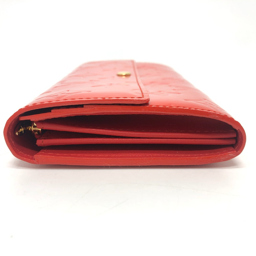 LOUIS VUITTON Long Wallet Purse M93634 Monogram Vernis Orange Portefeuille Sarah Women Used Authentic