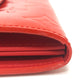 LOUIS VUITTON Long Wallet Purse M93634 Monogram Vernis Orange Portefeuille Sarah Women Used Authentic