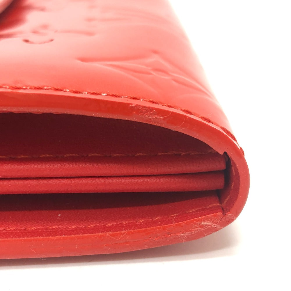 LOUIS VUITTON Long Wallet Purse M93634 Monogram Vernis Orange Portefeuille Sarah Women Used Authentic