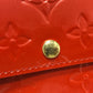 LOUIS VUITTON Long Wallet Purse M93634 Monogram Vernis Orange Portefeuille Sarah Women Used Authentic