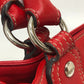 LOEWE Handbag Leather / suede Red W pocket Women Used Authentic