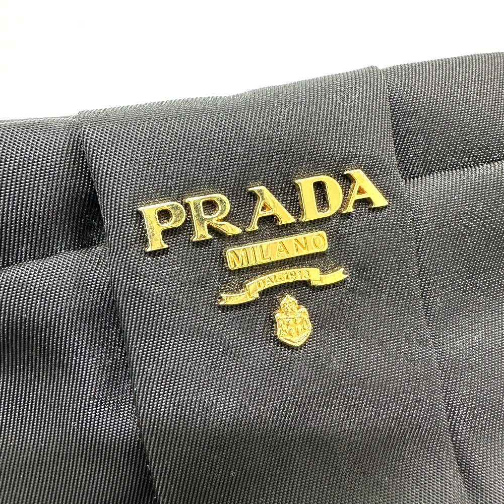 PRADA Accessory pouch 1N1422 Leather / nylon black logo ribbon Women Used Authentic