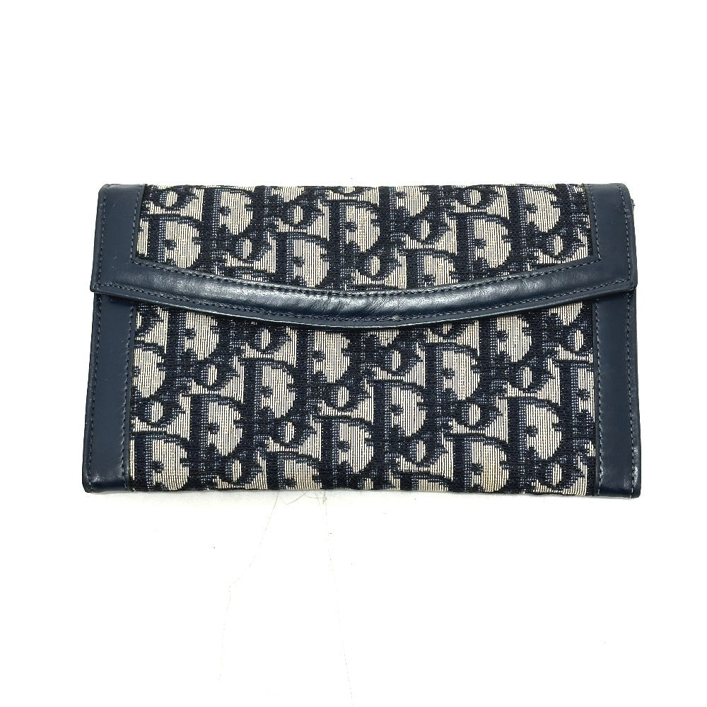 Dior Long Wallet Purse Jacquard Navy Trotter jacquard