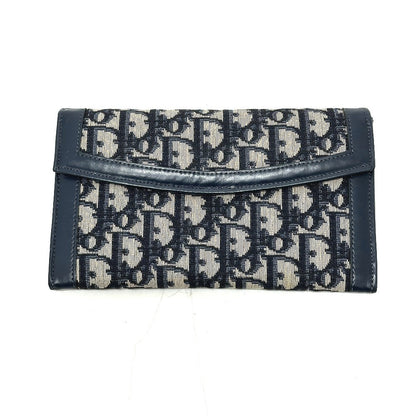 Dior Long Wallet Purse Jacquard Navy Trotter jacquard