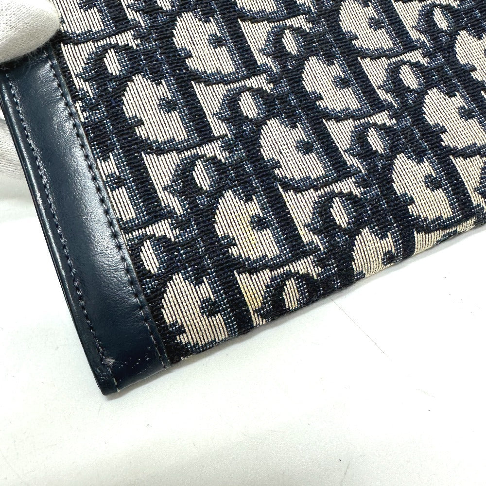 Dior Long Wallet Purse Jacquard Navy Trotter jacquard