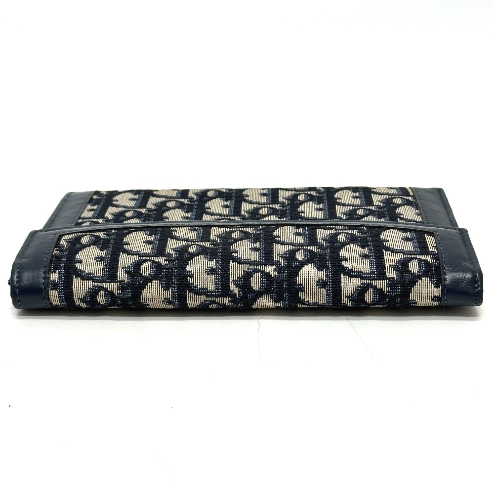 Dior Long Wallet Purse Jacquard Navy Trotter jacquard