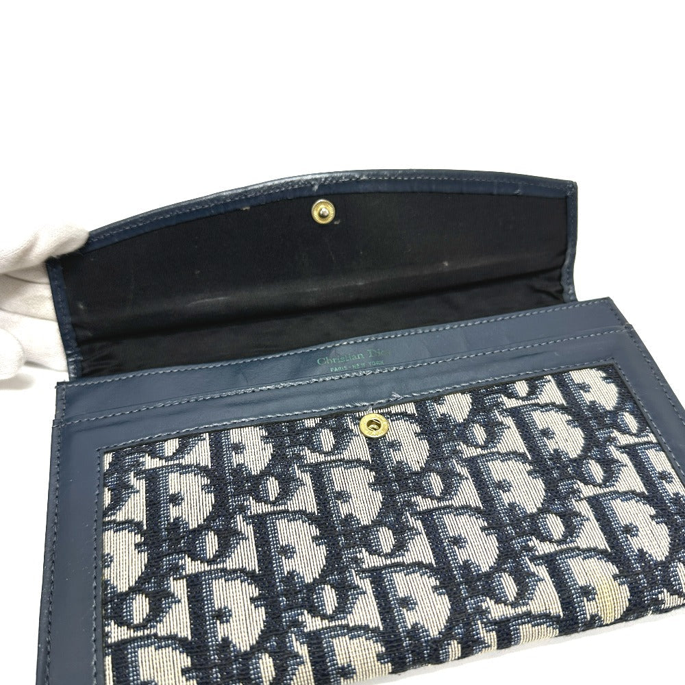 Dior Long Wallet Purse Jacquard Navy Trotter jacquard