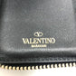 VALENTINO Folded wallet leather black V logo mens Used Authentic
