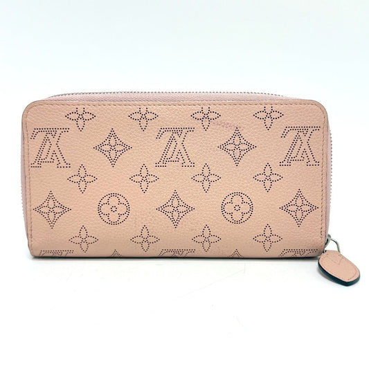 LOUIS VUITTON Long Wallet Purse M61868 Monogram Mahina Magnolia Zippy wallet Women Used Authentic