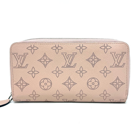 LOUIS VUITTON Long Wallet Purse M61868 Monogram Mahina Magnolia Zippy wallet Women Used Authentic