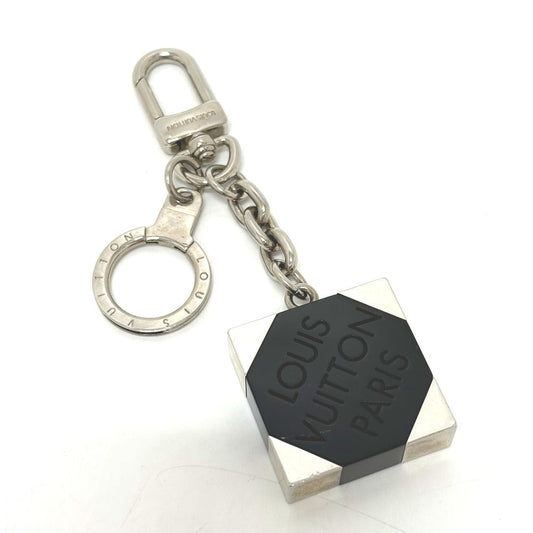 LOUIS VUITTON Bag charm M66356 plastic black Porte Cle_Damier Ebene Women Used Authentic