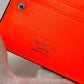 Valentino Folded wallet leather Orange VLTN logo Women Used Authentic
