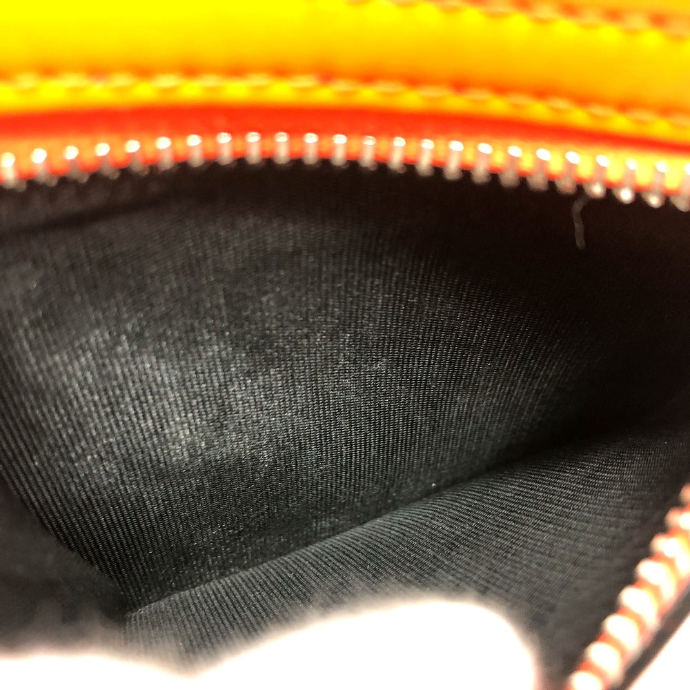 Valentino Folded wallet leather Orange VLTN logo Women Used Authentic