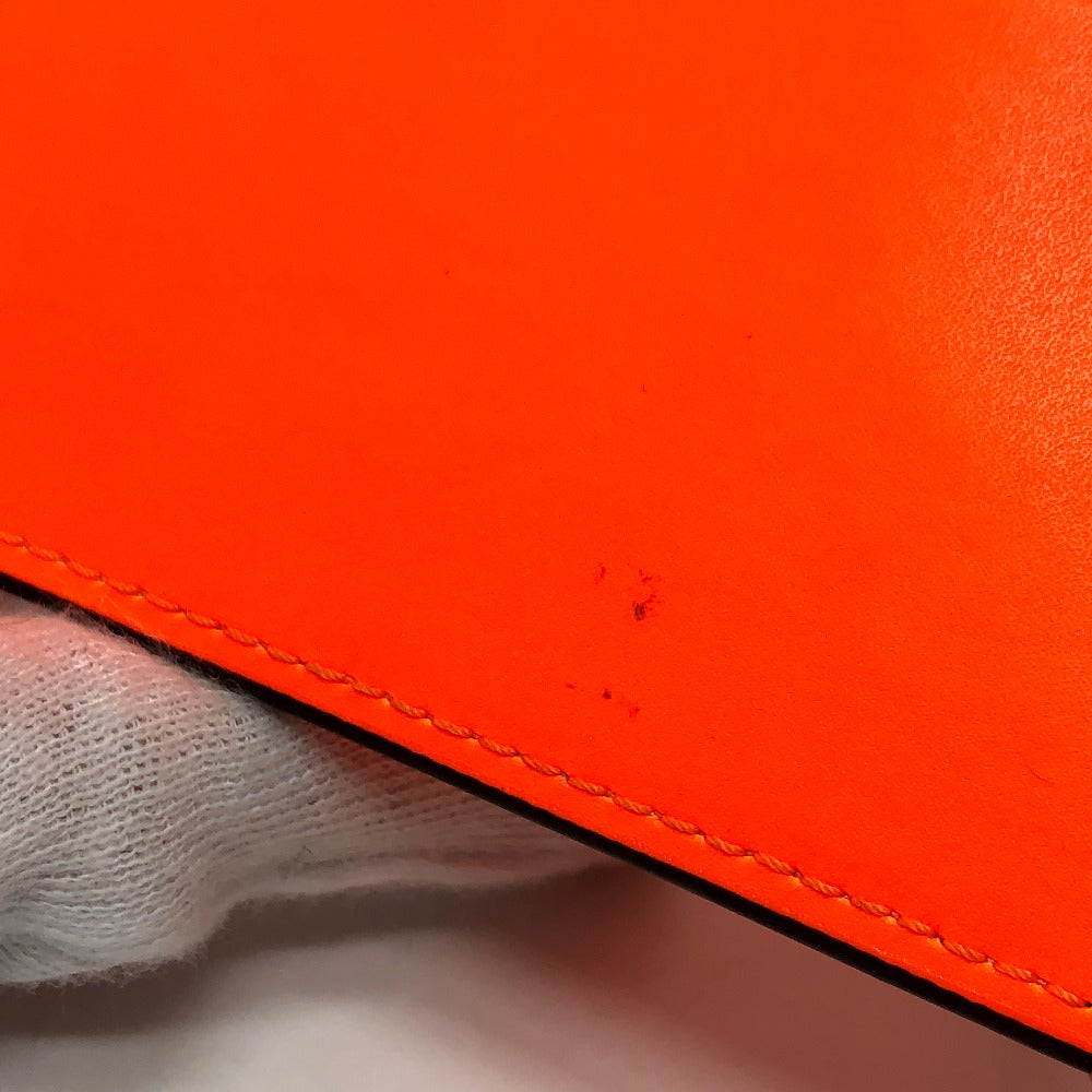 Valentino Folded wallet leather Orange VLTN logo Women Used Authentic