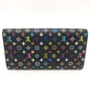LOUIS VUITTON Long Wallet Purse M93747 Monogram multicolor canvas black Portefeuille Sarah Women Used Authentic