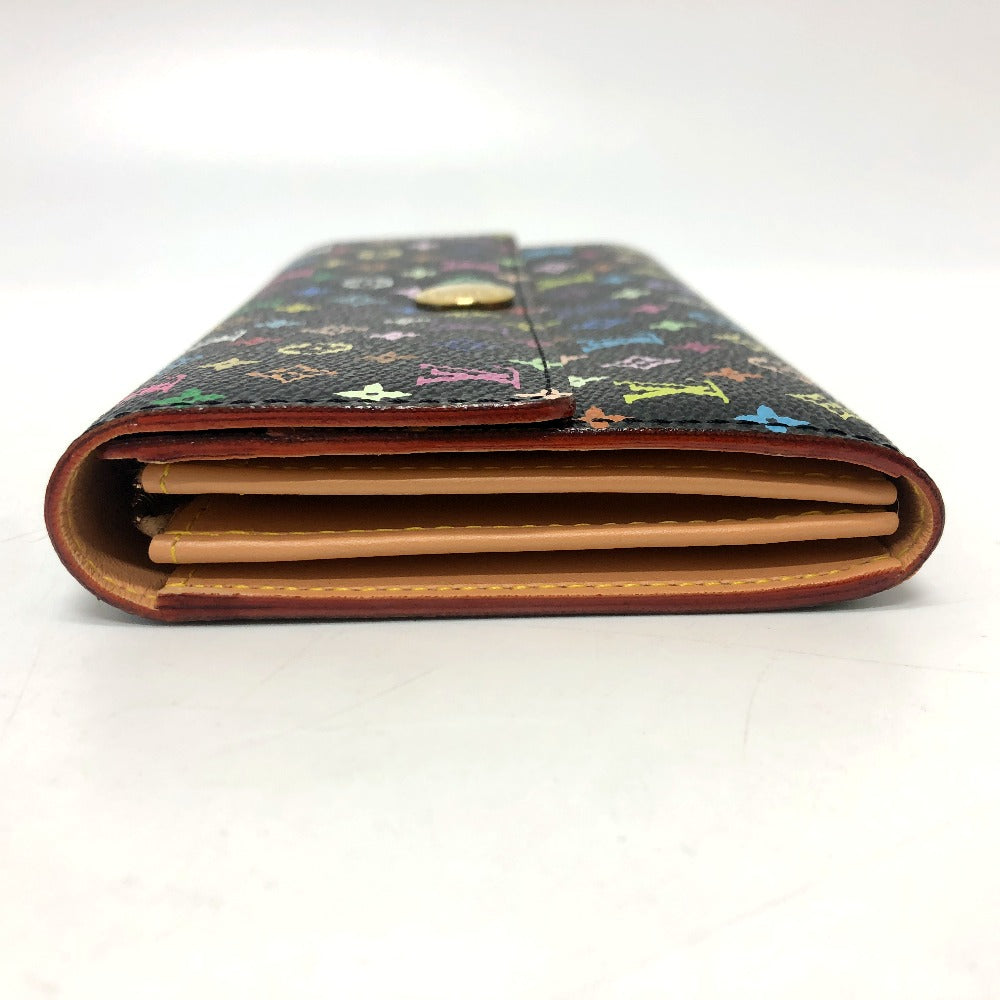 LOUIS VUITTON Long Wallet Purse M93747 Monogram multicolor canvas black Portefeuille Sarah Women Used Authentic