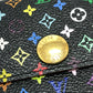 LOUIS VUITTON Long Wallet Purse M93747 Monogram multicolor canvas black Portefeuille Sarah Women Used Authentic
