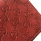GUCCI Long Wallet Purse 212109 Sima leather Red GG Shima Line Women Used Authentic