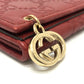GUCCI Long Wallet Purse 212109 Sima leather Red GG Shima Line Women Used Authentic