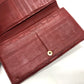 GUCCI Long Wallet Purse 212109 Sima leather Red GG Shima Line Women Used Authentic