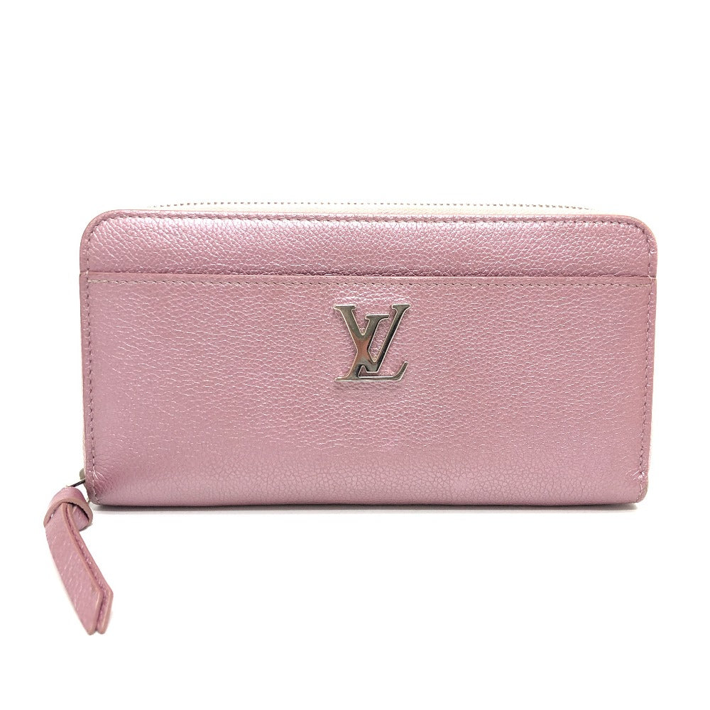 LOUIS VUITTON Long Wallet Purse M69812 leather pink Zippy Rock Me Women Used Authentic