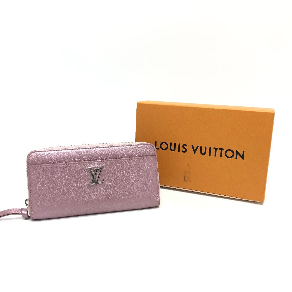 LOUIS VUITTON Long Wallet Purse M69812 leather pink Zippy Rock Me Women Used Authentic