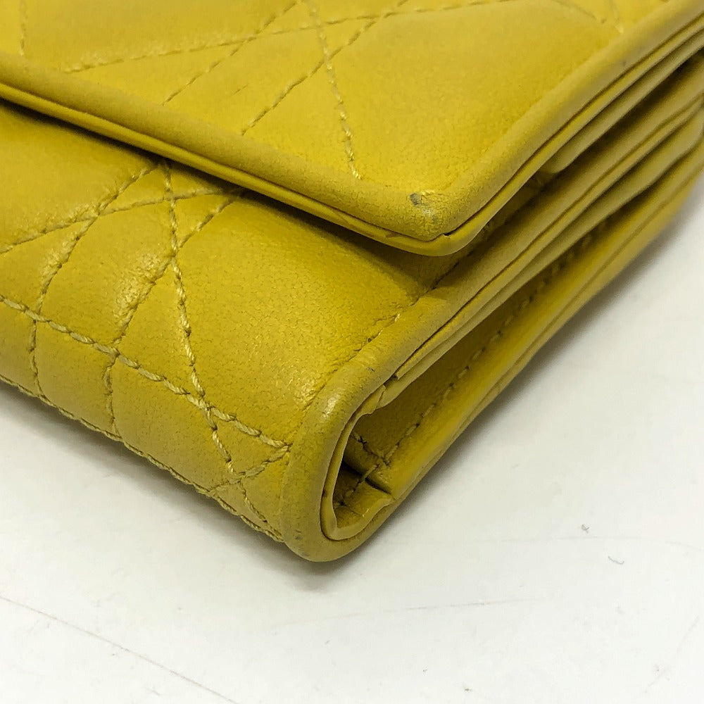 Dior Trifold wallet leather Gold Metal lady dior cannage lotus wallet