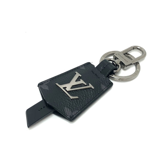 LOUIS VUITTON Bag charm M63620 Monogram Eclipse Canvas black Porto Cle Cloche Cle mens Used Authentic