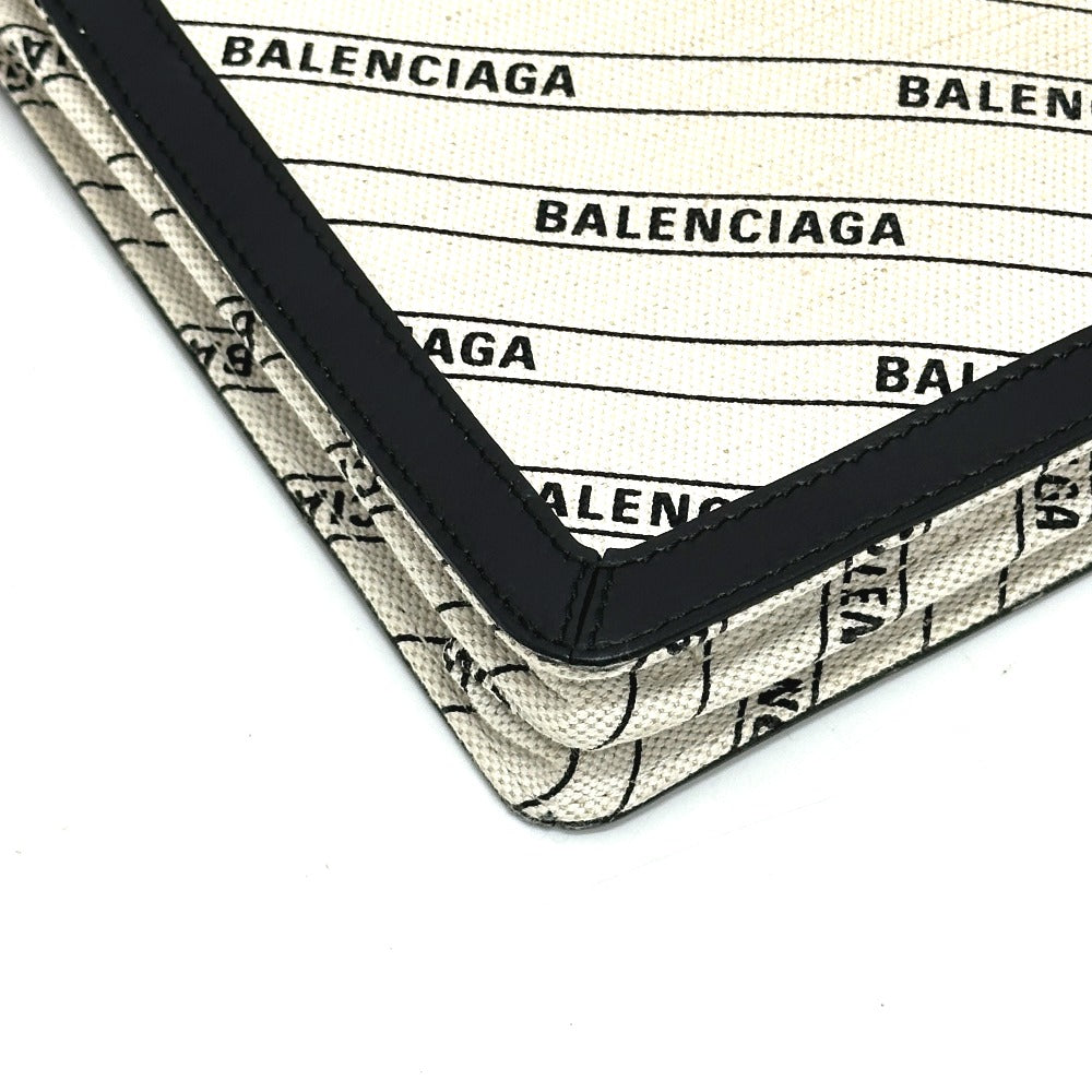 BALENCIAGA Shoulder Bag 528147 Leather / canvas White x black Overall handle Women Used Authentic