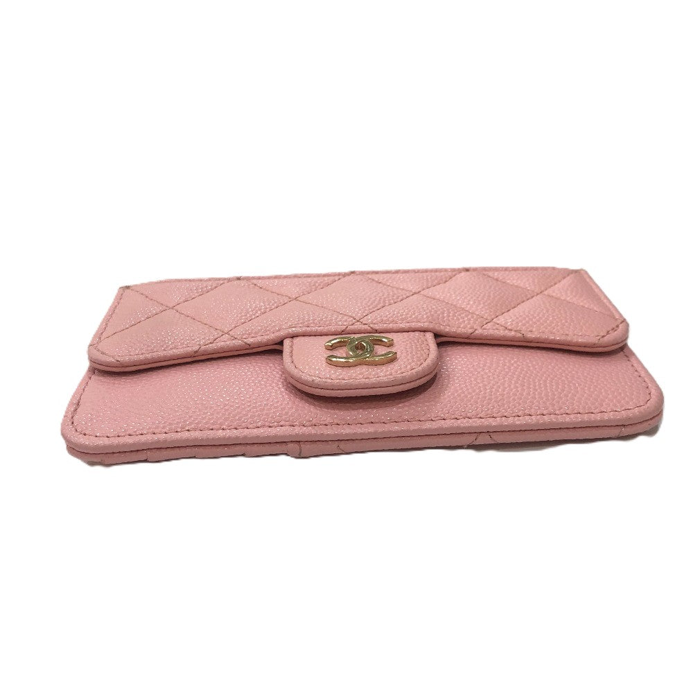 CHANEL Coin case AP2570 Caviar skin pink Matrasse Coin Card Holder Wallet Women Used Authentic