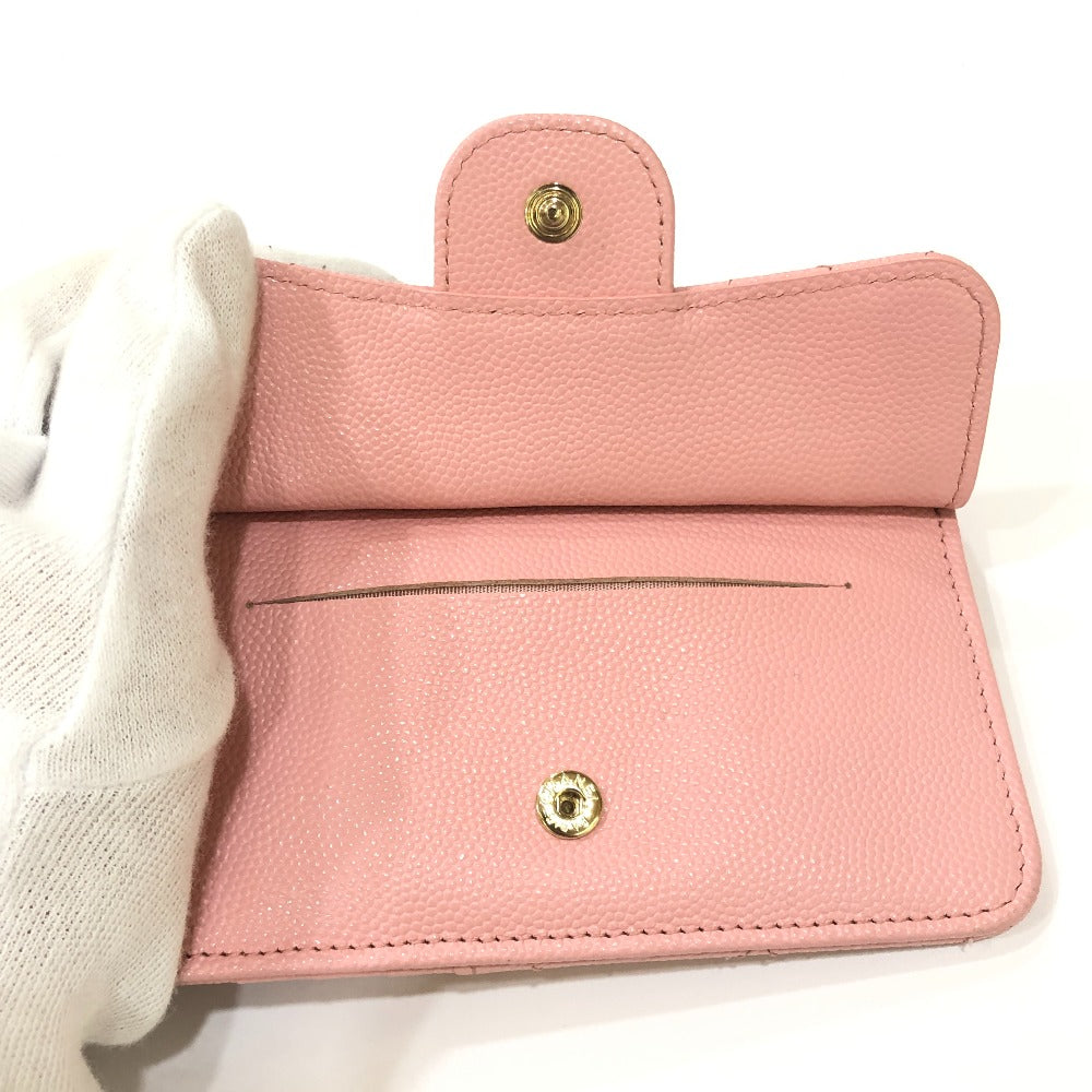 CHANEL Coin case AP2570 Caviar skin pink Matrasse Coin Card Holder Wallet Women Used Authentic