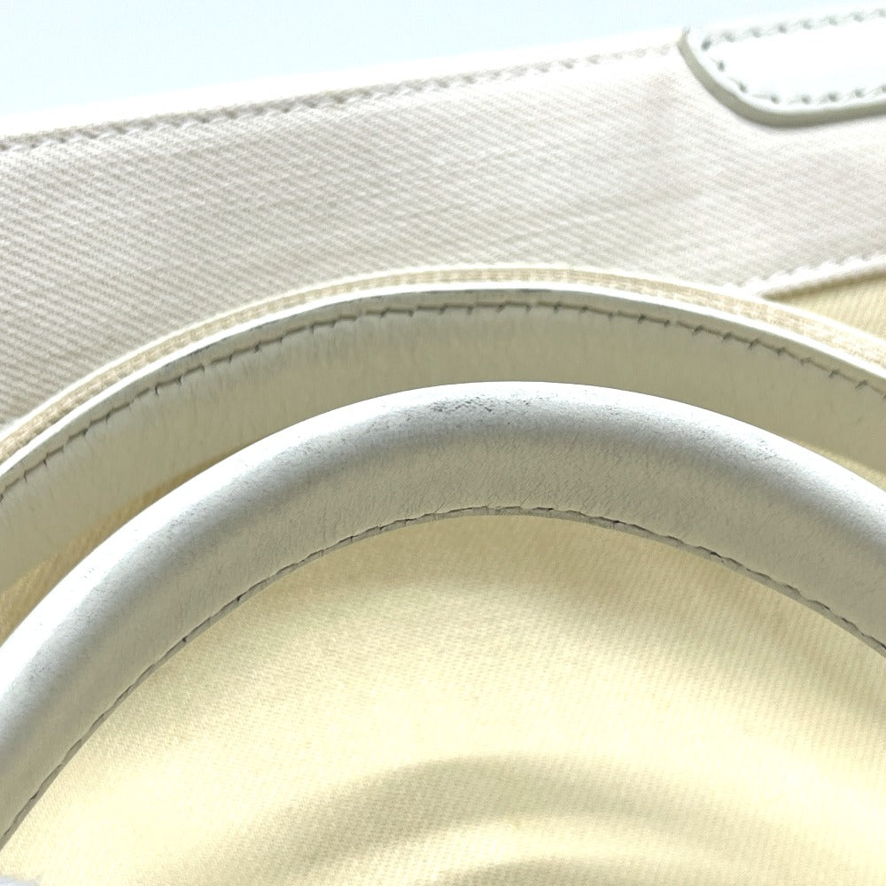 BALENCIAGA Tote Bag 339933 Canvas / leather white Navy kabas S