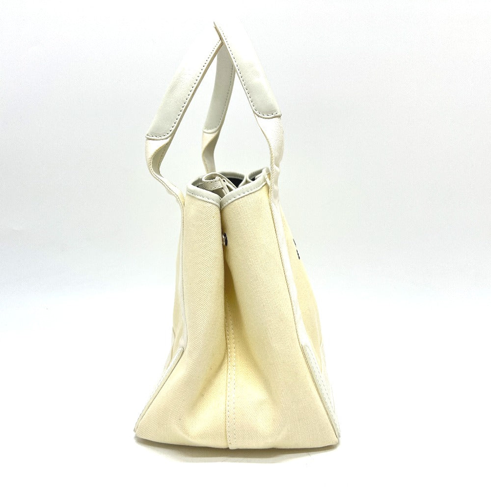 BALENCIAGA Tote Bag 339933 Canvas / leather white Navy kabas S