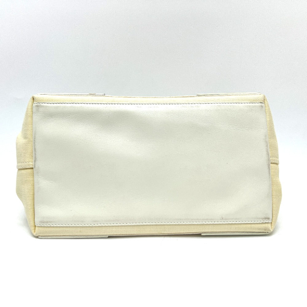 BALENCIAGA Tote Bag 339933 Canvas / leather white Navy kabas S